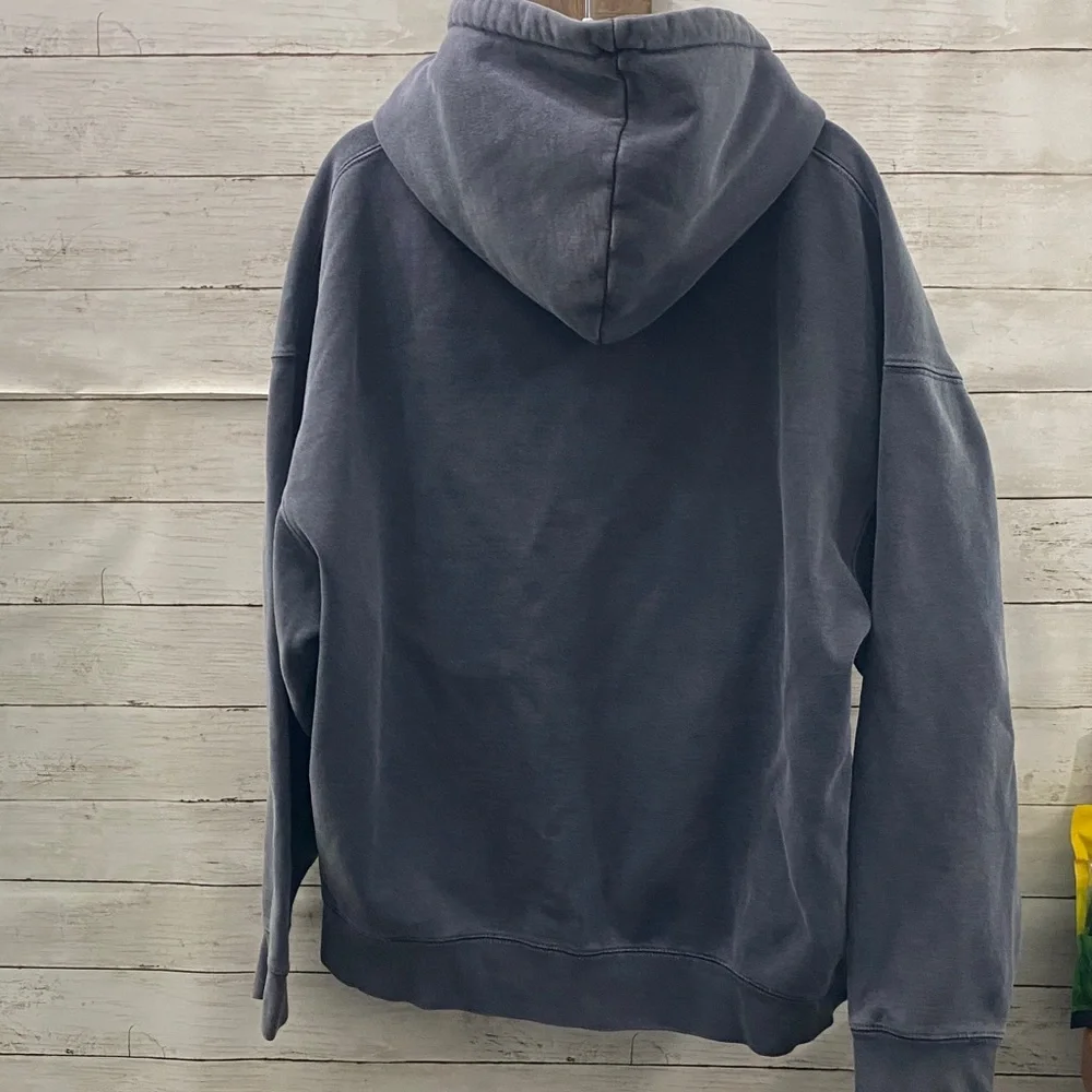 Brandy Melville Zip-Up Hooded Sweatshirt in Light Blue